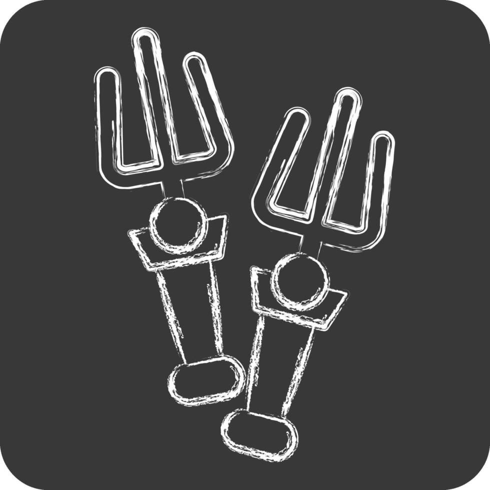 Icon Sai. related to Weapons symbol. chalk Style. simple design editable. simple illustration vector