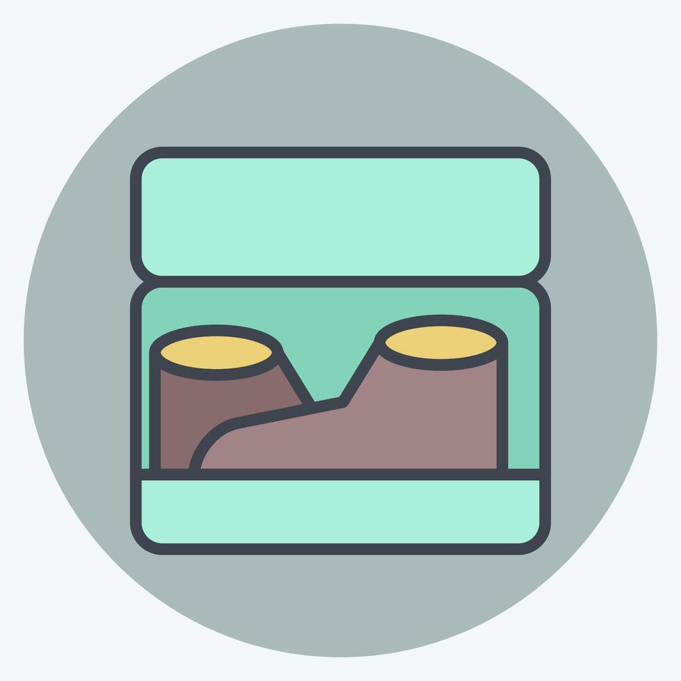 Icon Shoebox. related to Shoemaker symbol. color mate style. simple design editable. simple illustration vector