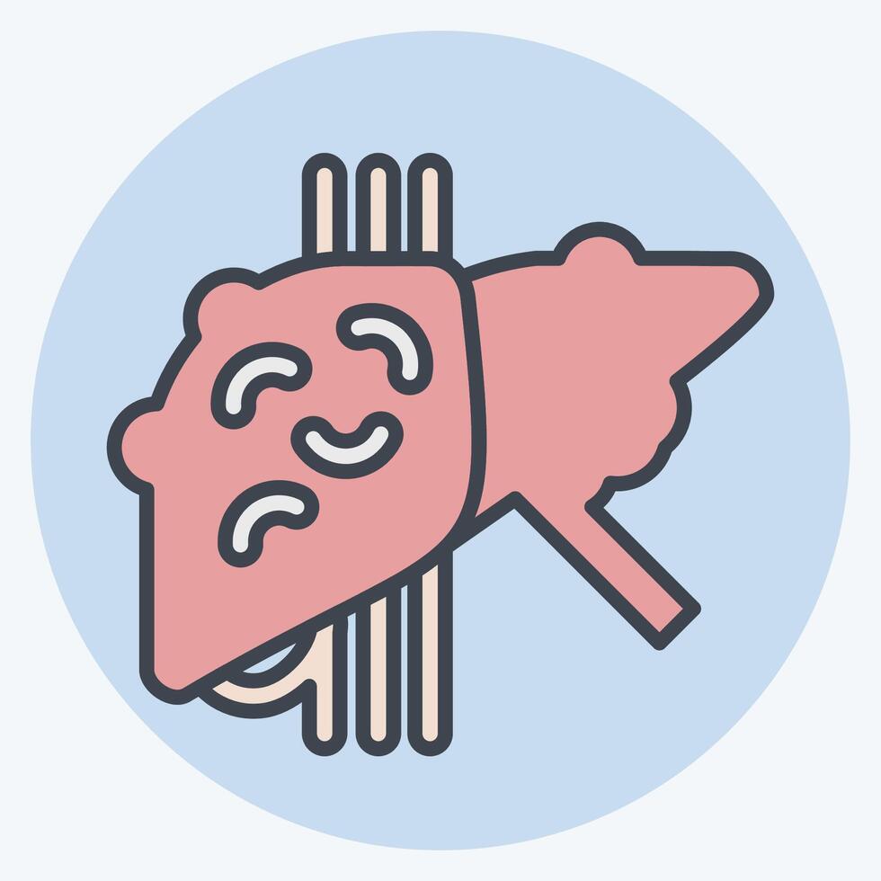 Icon Liver Cancer. related to Hepatologist symbol. color mate style. simple design editable. simple illustration vector