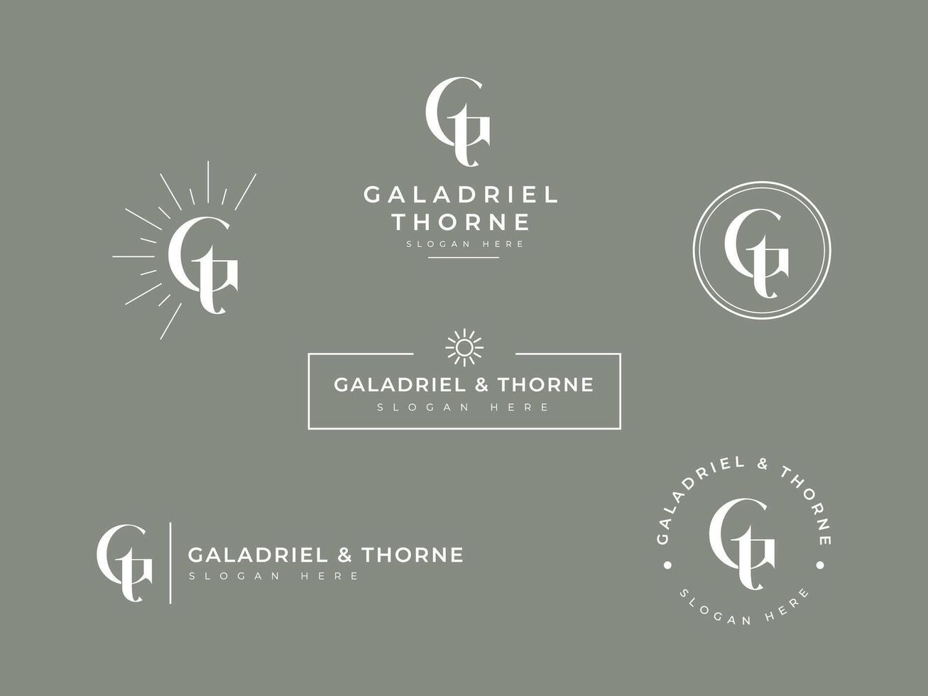 Bundle of Logo Template Initial letter GT for Beauty Cosmetic Business vector