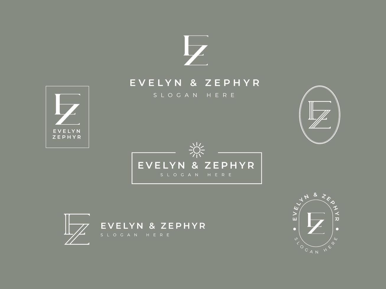 Bundle of Logo Template Initial letter EZ for Beauty Cosmetic Business vector