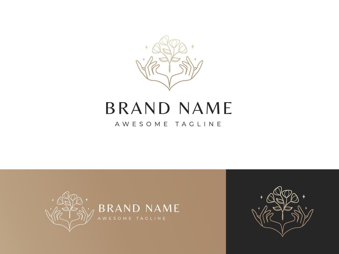 Modern Aesthetic Logo Template for SPA and Cosmetic Business vector