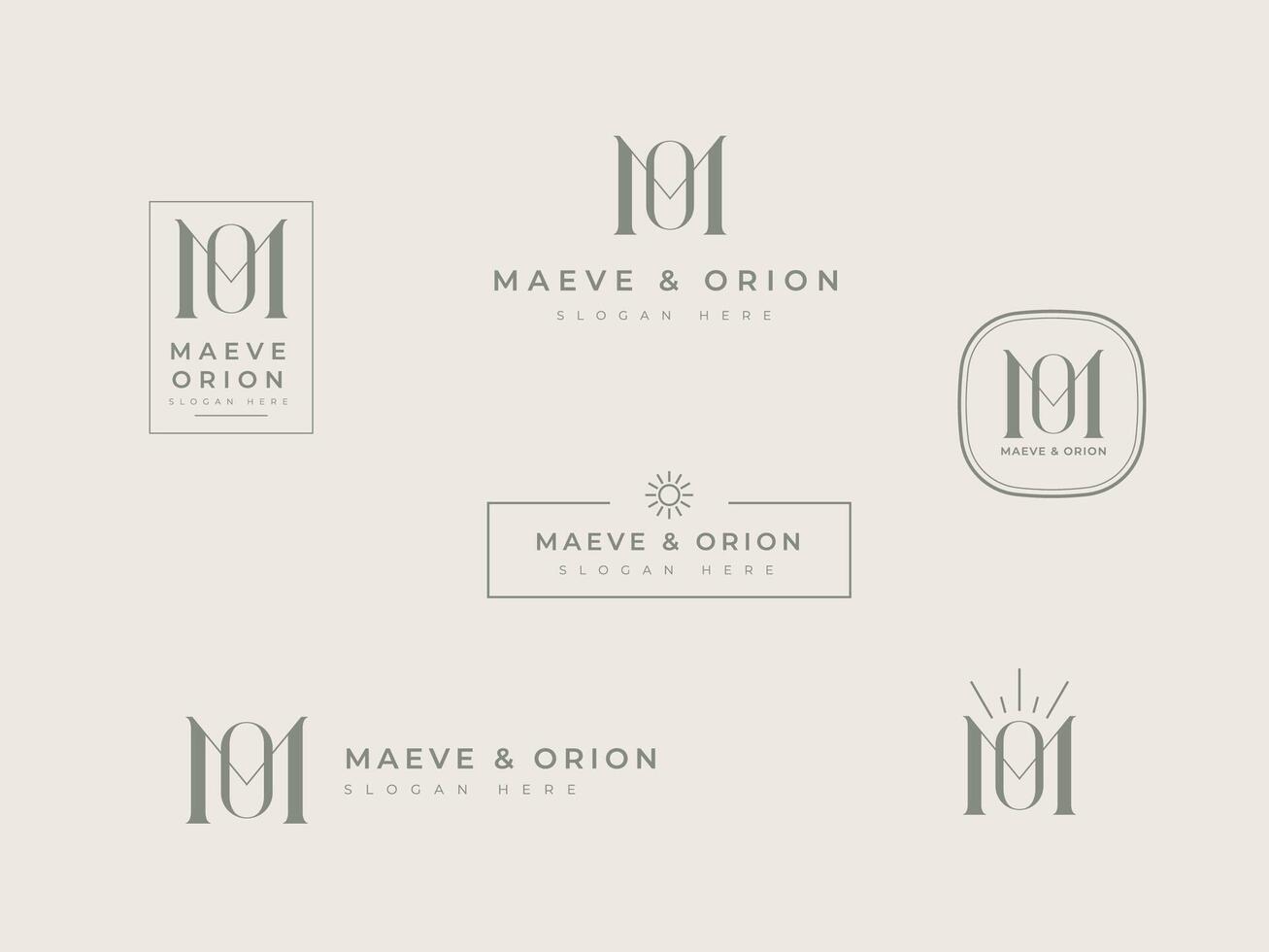 Bundle of Logo Template Initial letter MO for Beauty Cosmetic Business vector