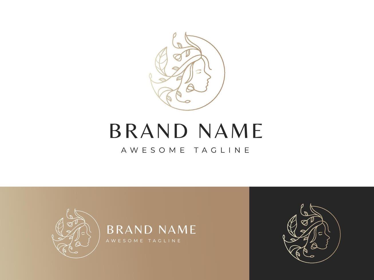 Modern Aesthetic Logo Template for SPA and Cosmetic Business vector