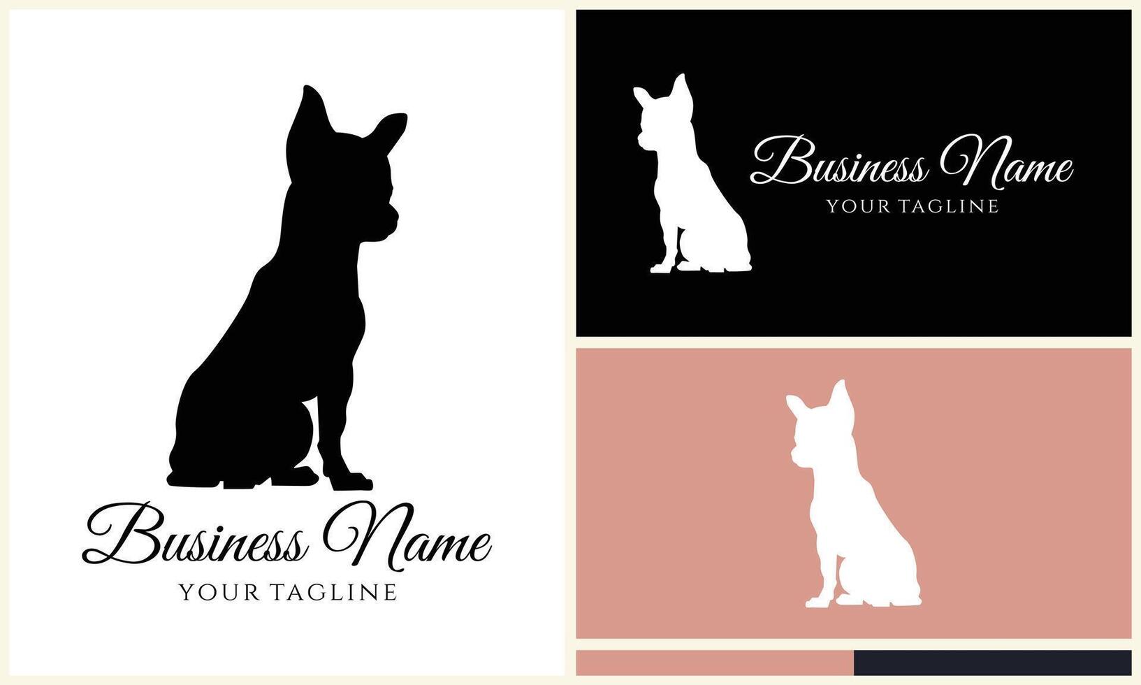 silhouette dog dachshund logo template vector