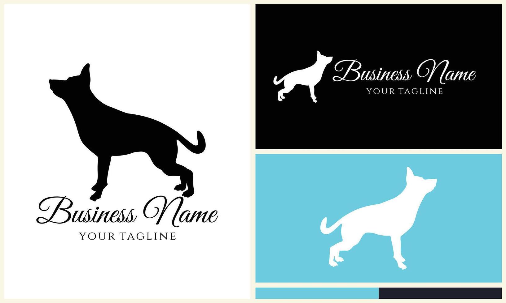 silhouette dog dachshund logo template vector