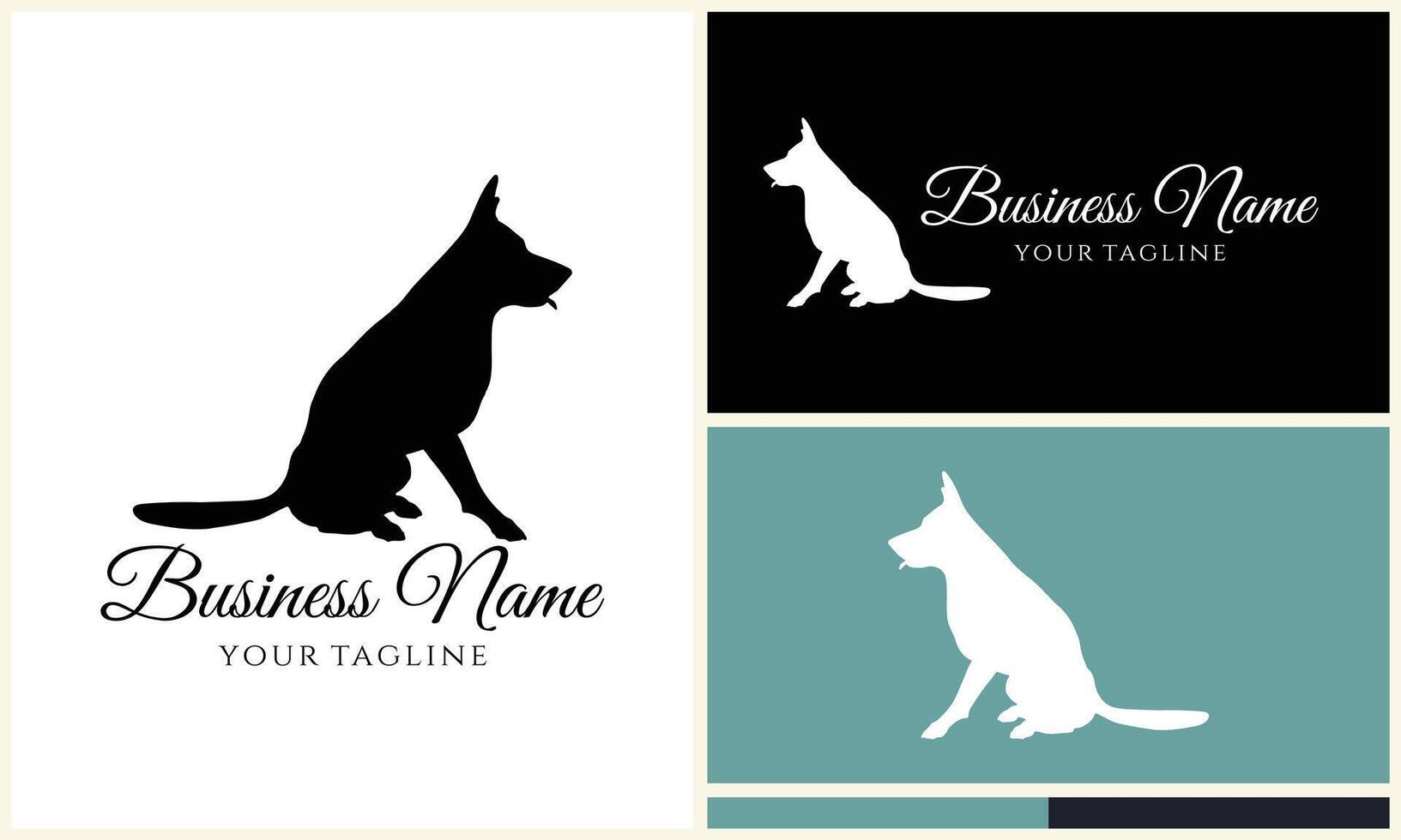 silhouette dog dachshund logo template vector