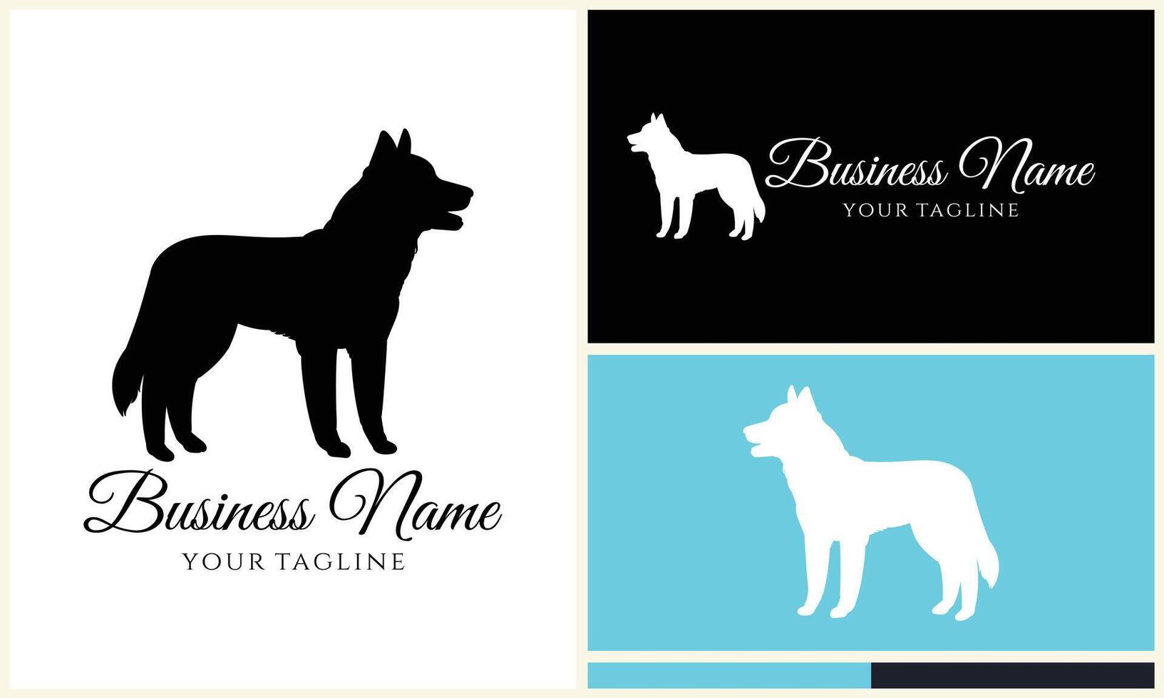 silhouette dog dachshund logo template vector