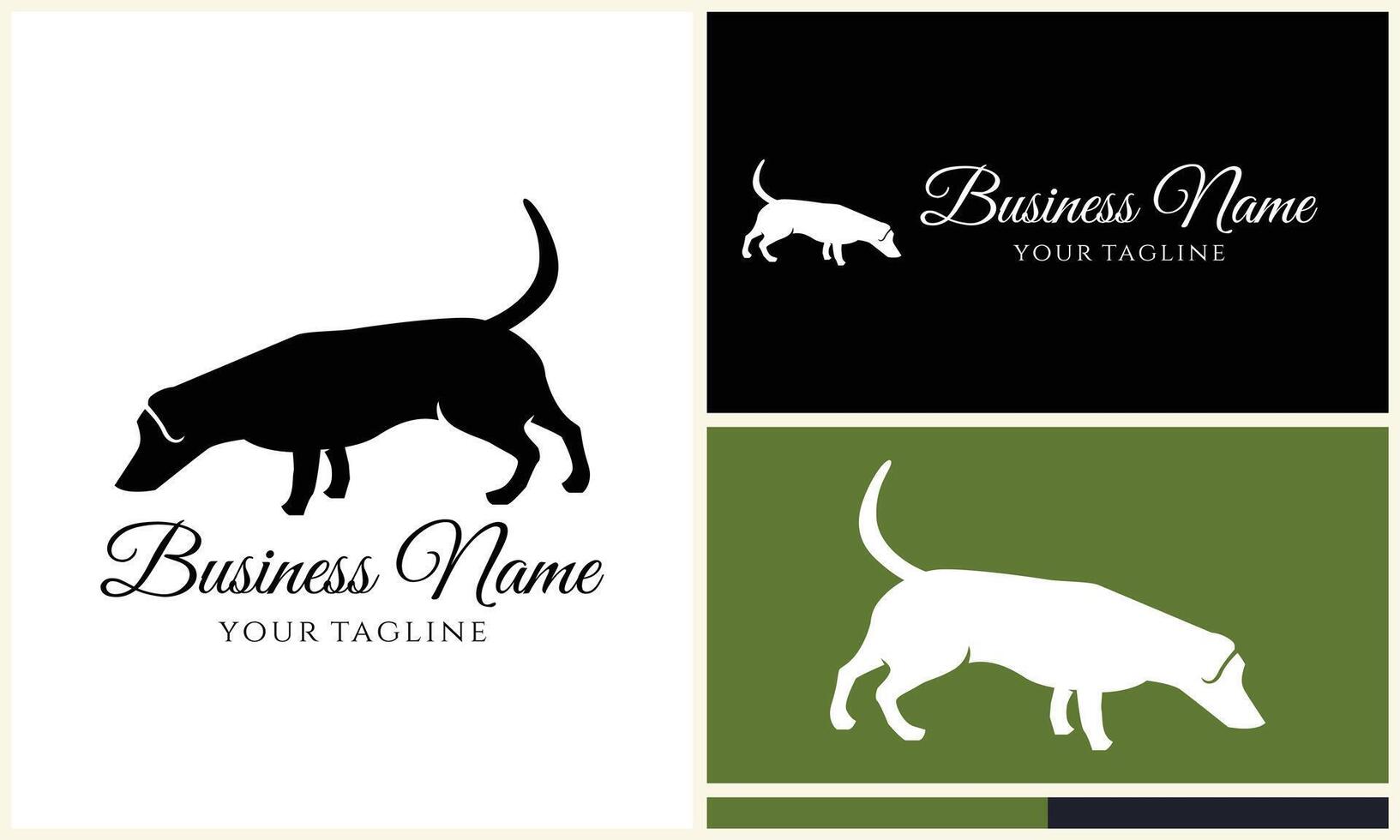 silhouette dog dachshund logo template vector