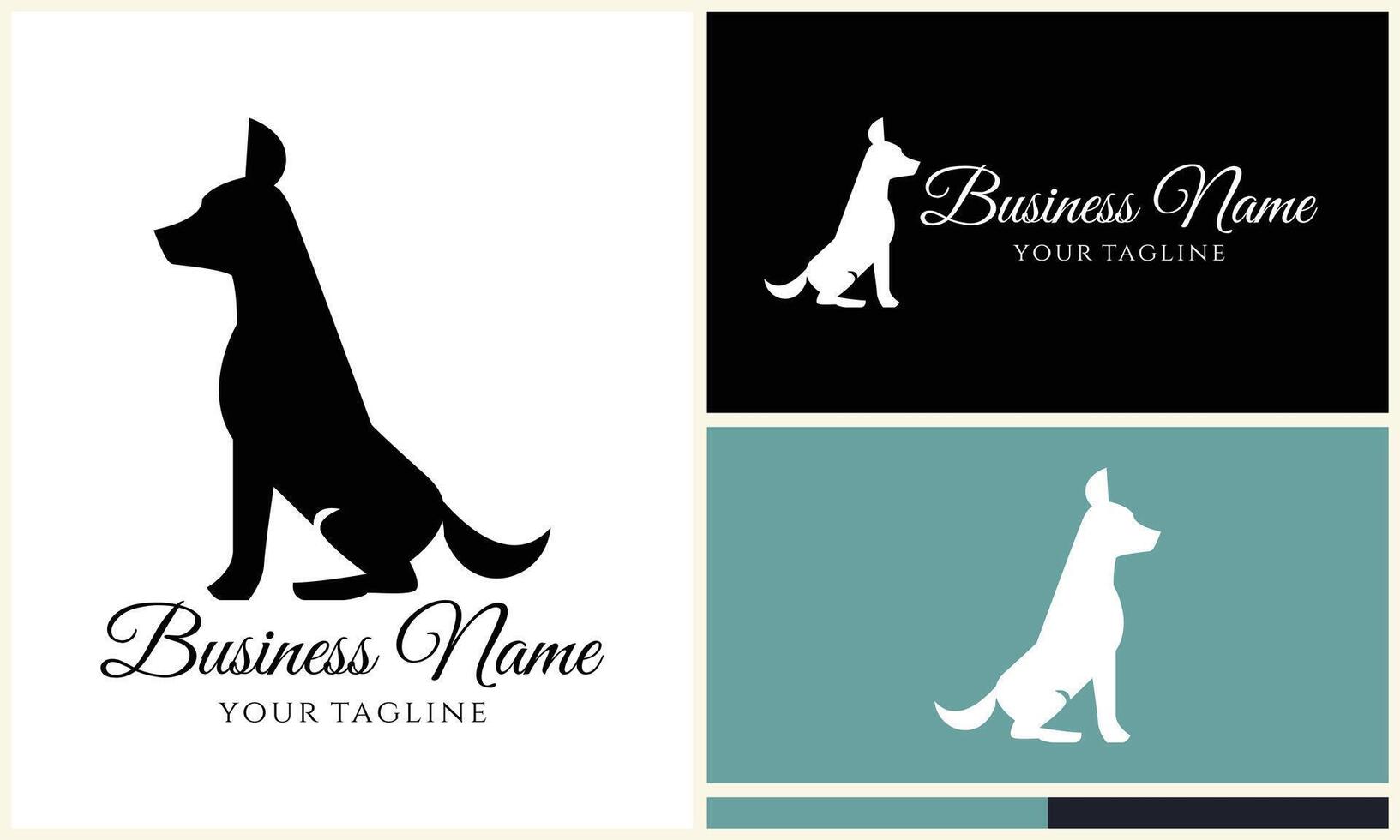 silhouette dog dachshund logo template vector