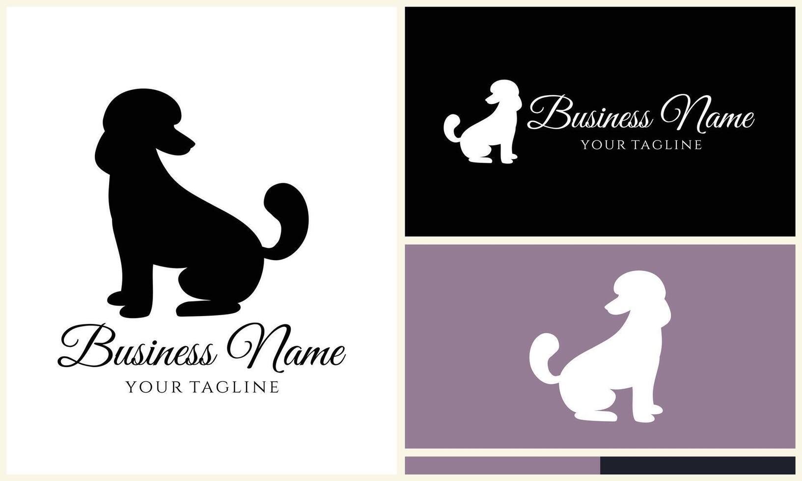silhouette fox wolf logo template vector