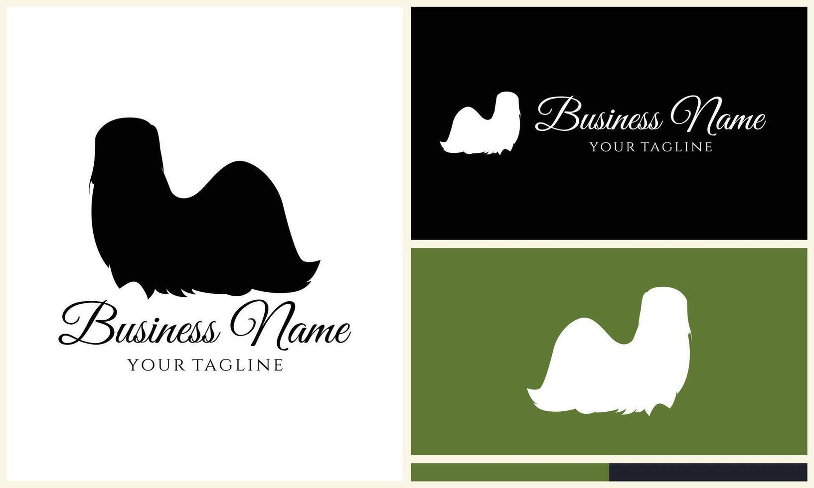 silhouette fox wolf logo template vector