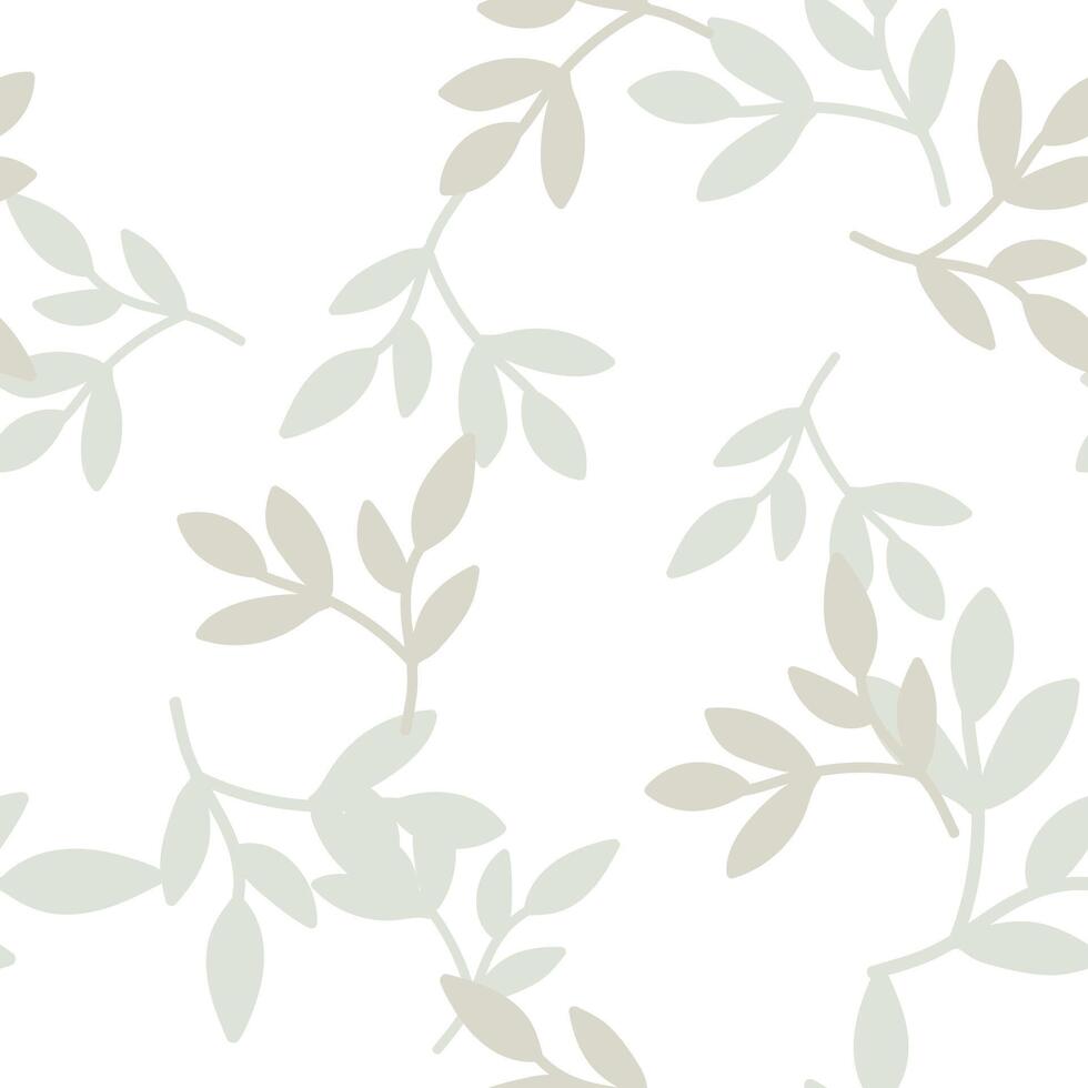 Chic and organic seamless pattern with leaves and herbs. vector