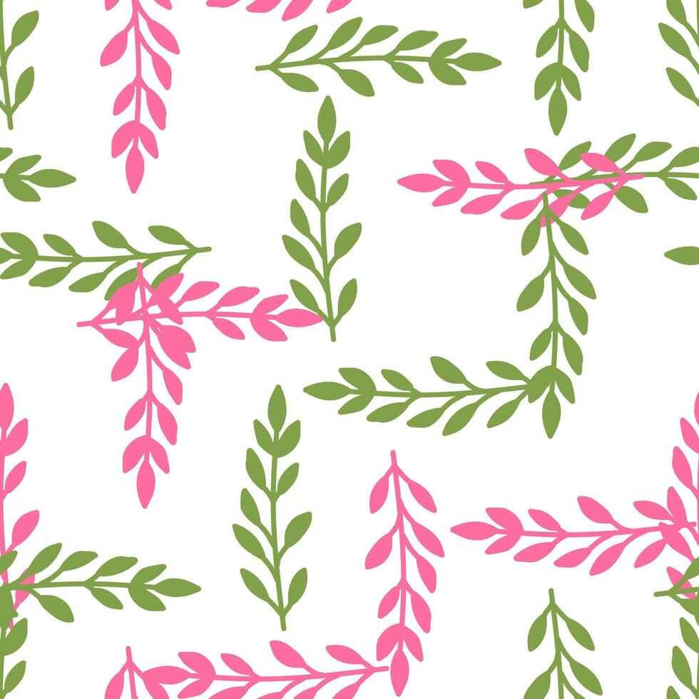 Elegant botanical wallpaper featuring a seamless pattern of leaves and blossoms vector