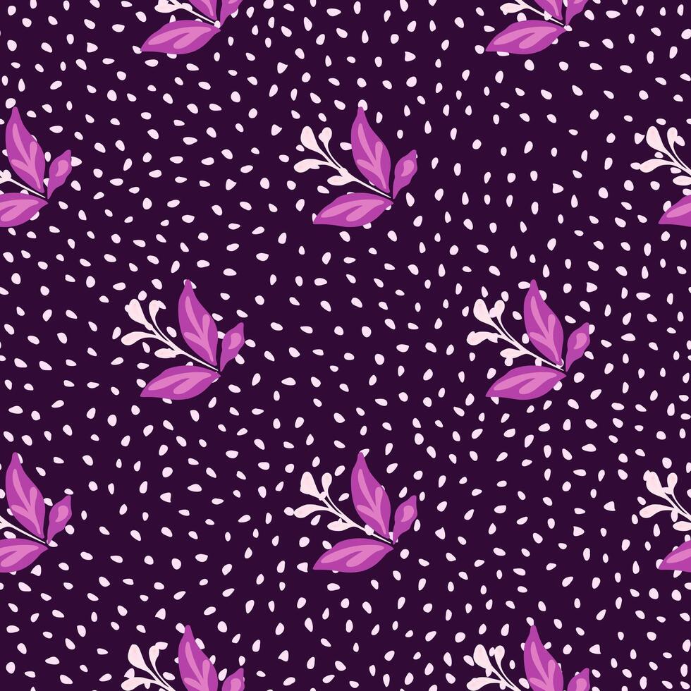 Elegant seamless pattern featuring hand-drawn leaves and florals. vector