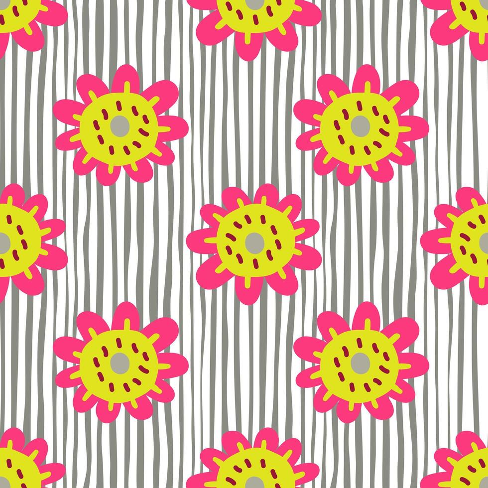 Elegant and colorful abstract flower design in a seamless pattern. vector