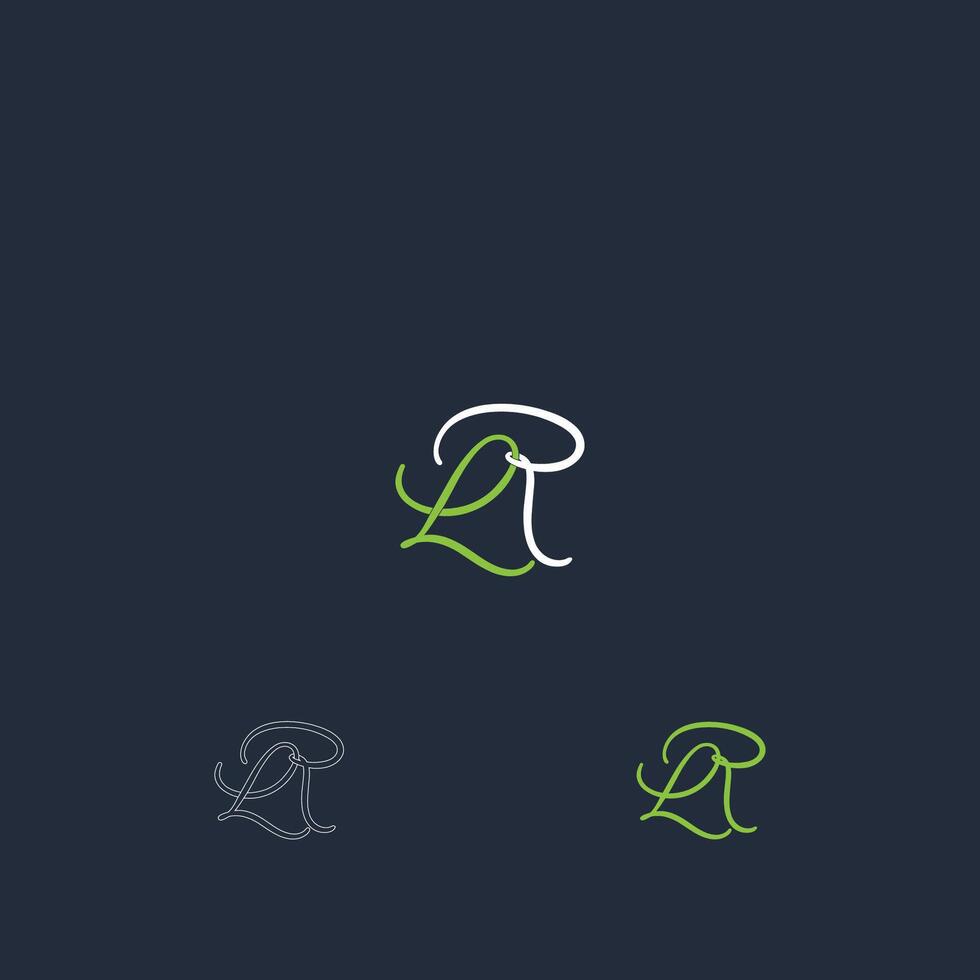 Alphabet Initials logo LR, RL, L and R vector