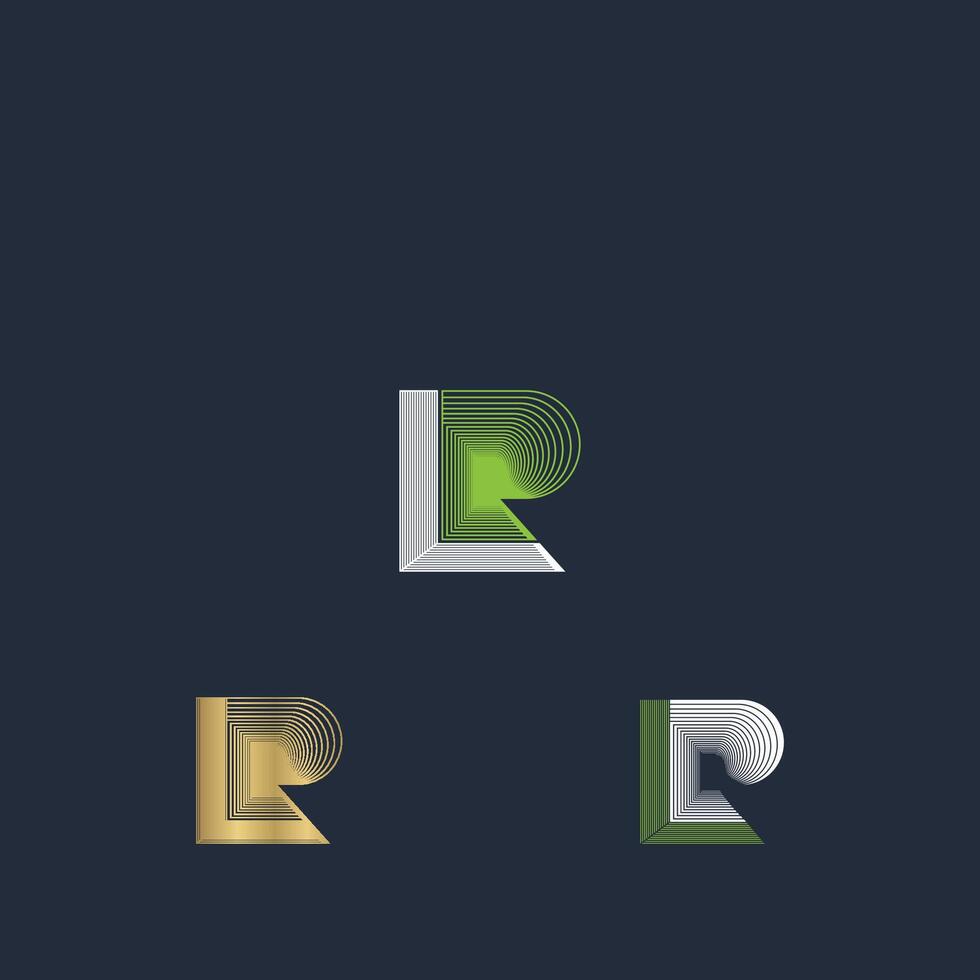 Alphabet Initials logo LR, RL, L and R vector