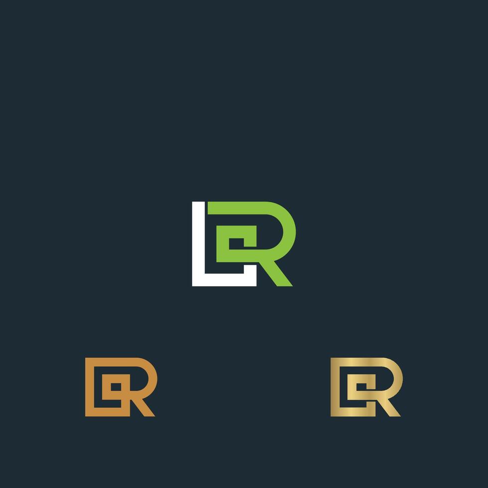 Alphabet Initials logo LR, RL, L and R vector