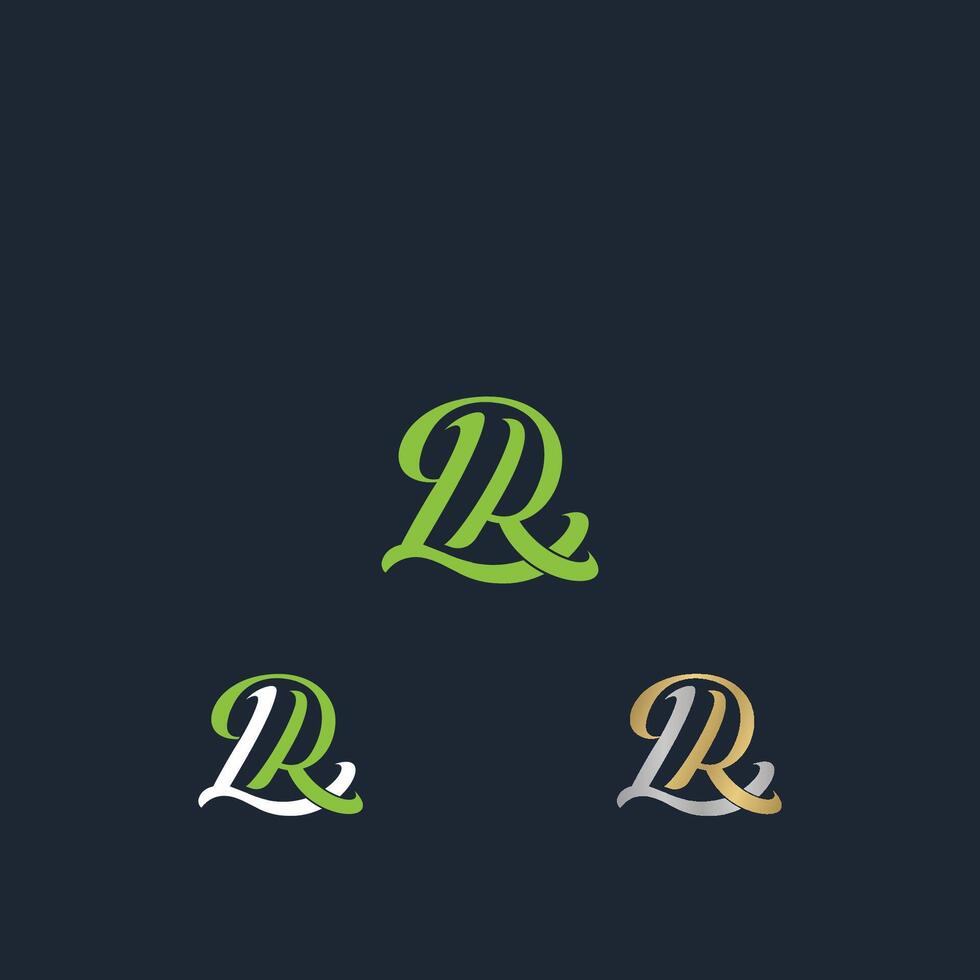 Alphabet Initials logo LR, RL, L and R vector