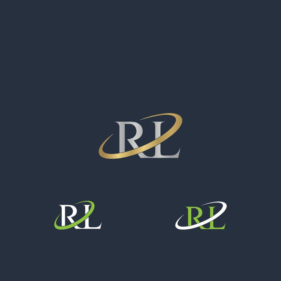Alphabet Initials logo LR, RL, L and R vector