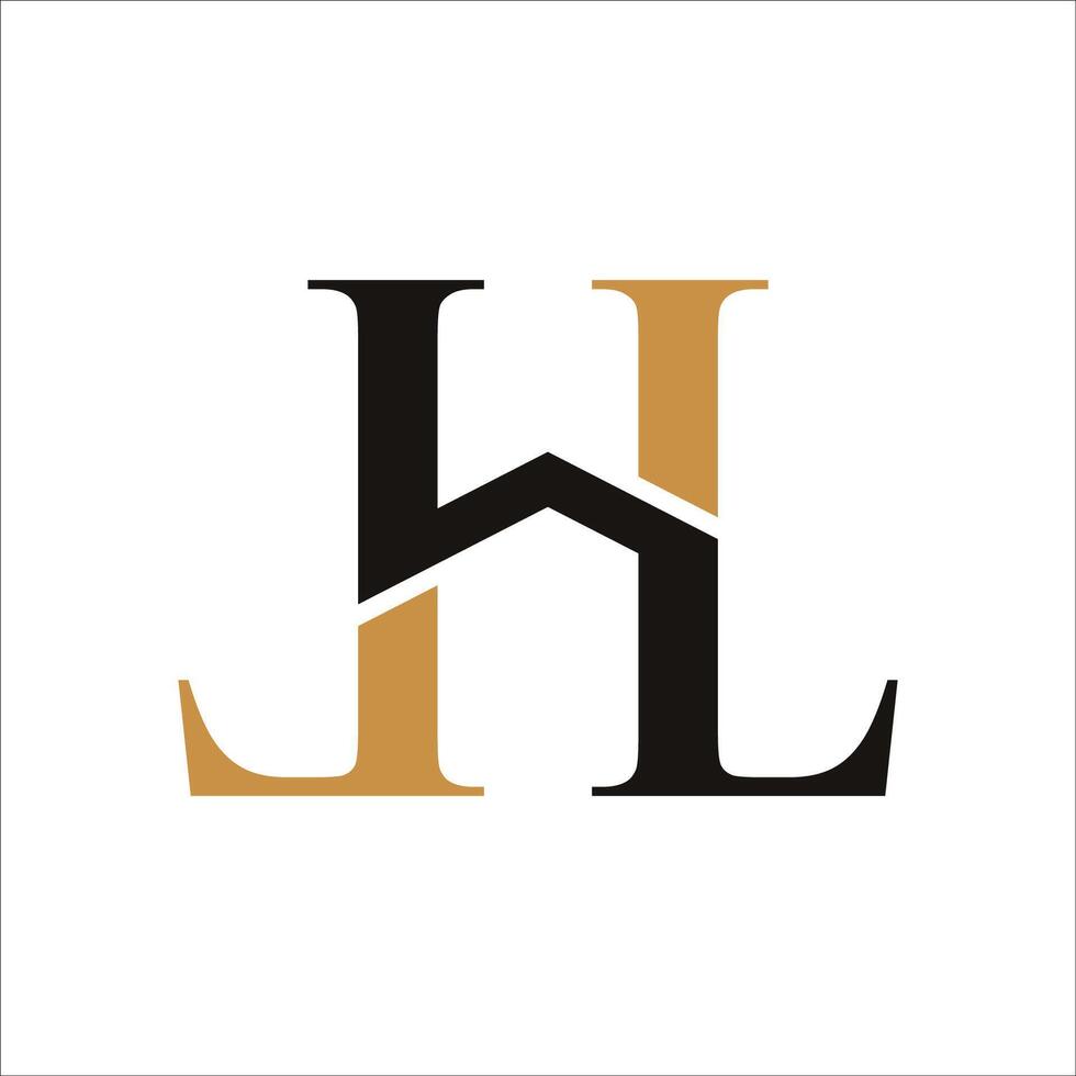 Initial letter LH logo or HL logo vector design template