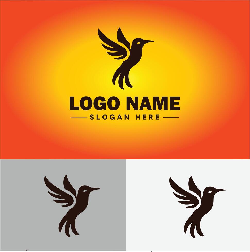 hummingbird logo vector art icon graphics for company brand business icon hummingbird logo template