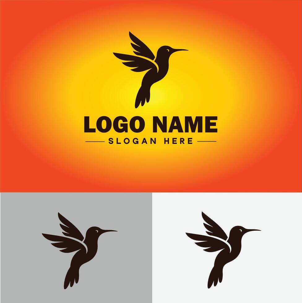 hummingbird logo vector art icon graphics for company brand business icon hummingbird logo template