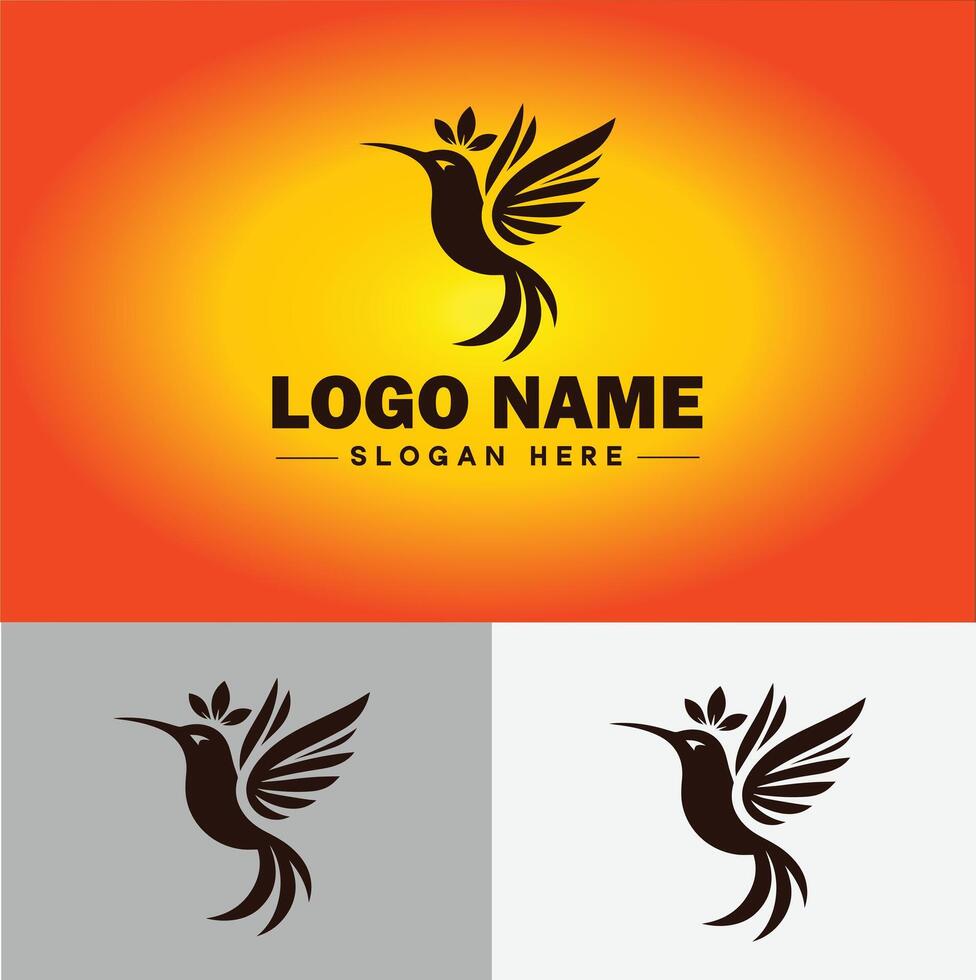 hummingbird logo vector art icon graphics for company brand business icon hummingbird logo template