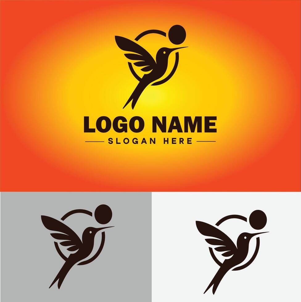 hummingbird logo vector art icon graphics for company brand business icon hummingbird logo template