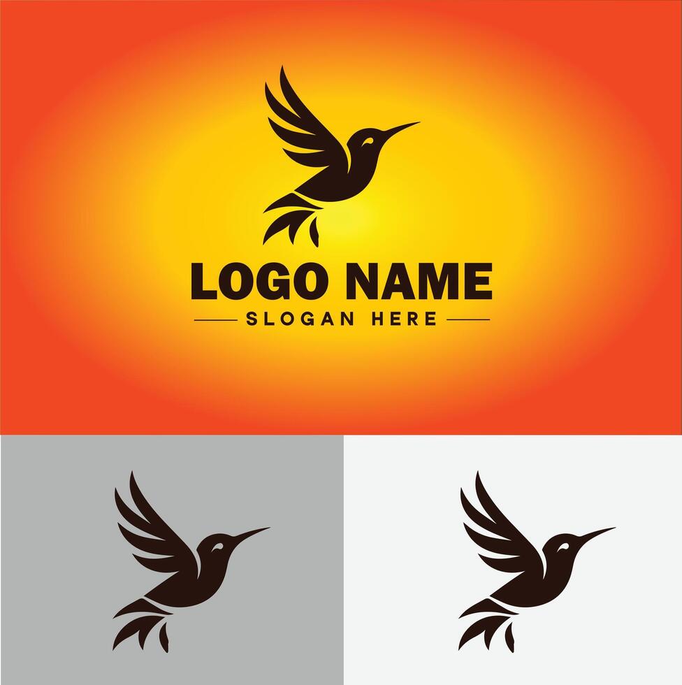 hummingbird logo vector art icon graphics for company brand business icon hummingbird logo template