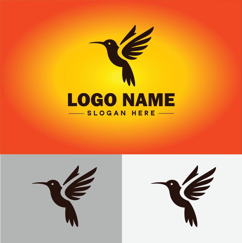 hummingbird logo vector art icon graphics for company brand business icon hummingbird logo template