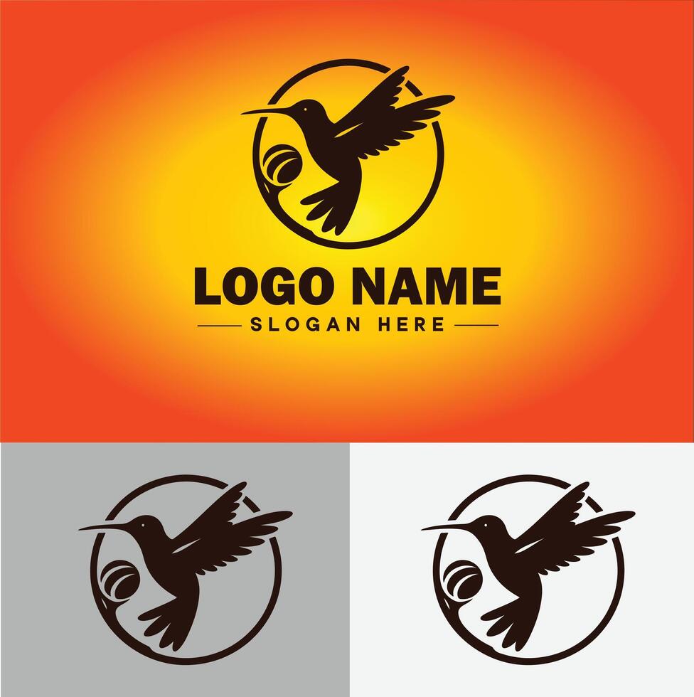 hummingbird logo vector art icon graphics for company brand business icon hummingbird logo template