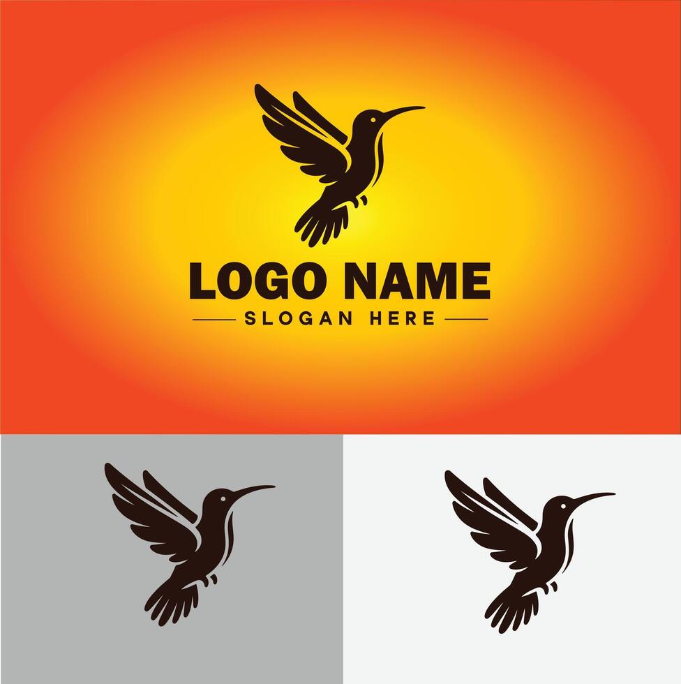 hummingbird logo vector art icon graphics for company brand business icon hummingbird logo template