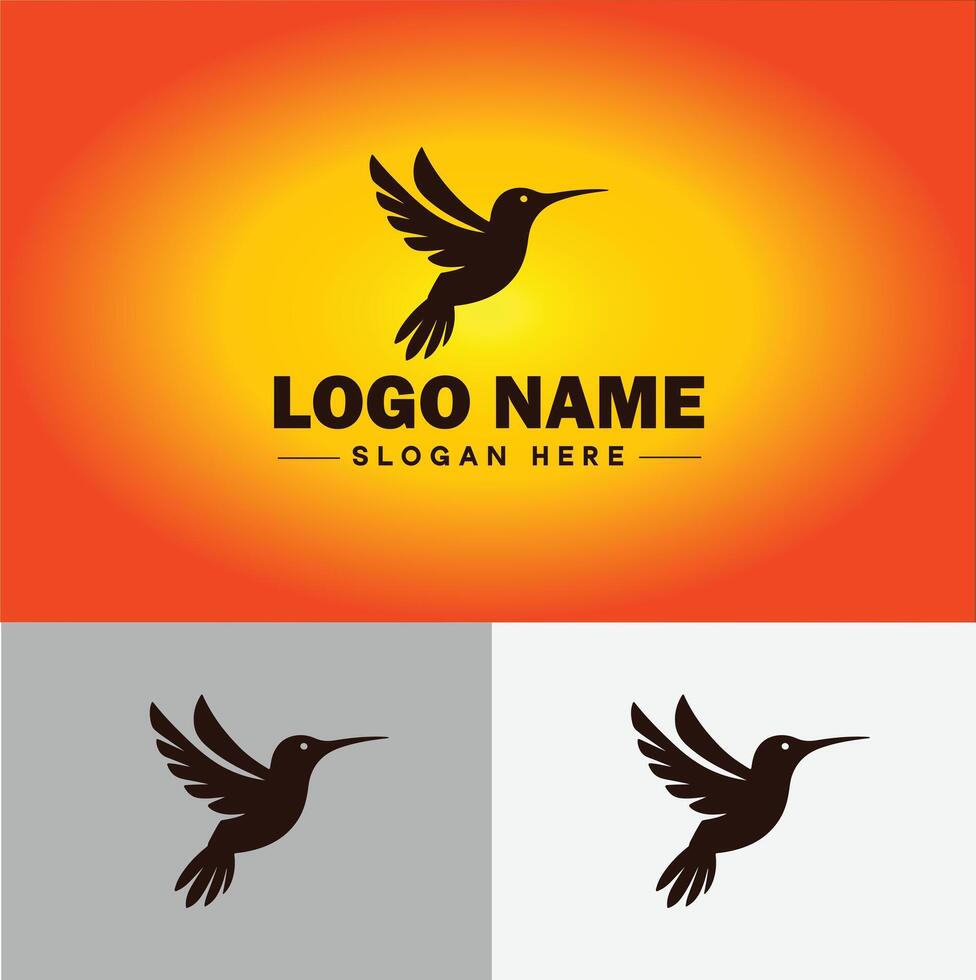 hummingbird logo vector art icon graphics for company brand business icon hummingbird logo template