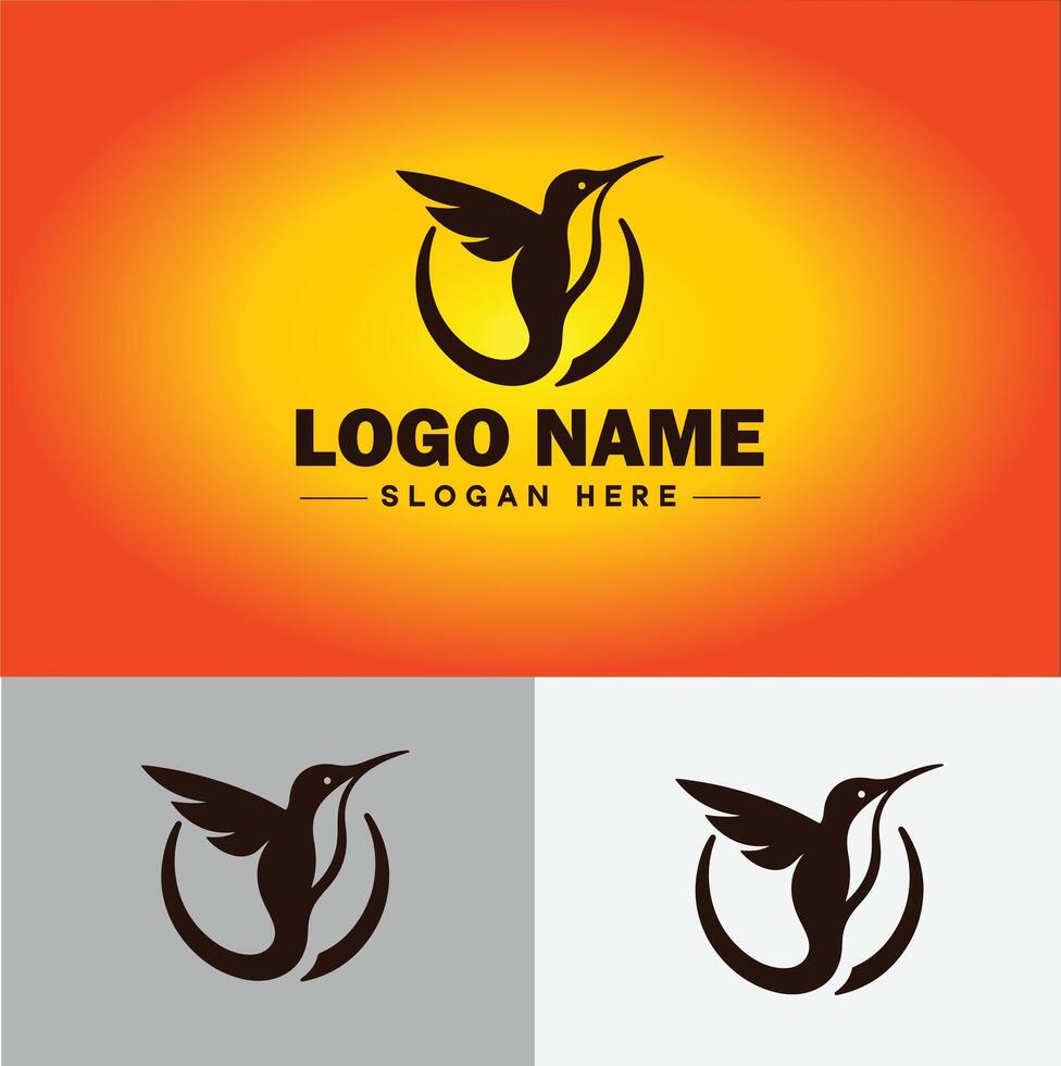 hummingbird logo vector art icon graphics for company brand business icon hummingbird logo template