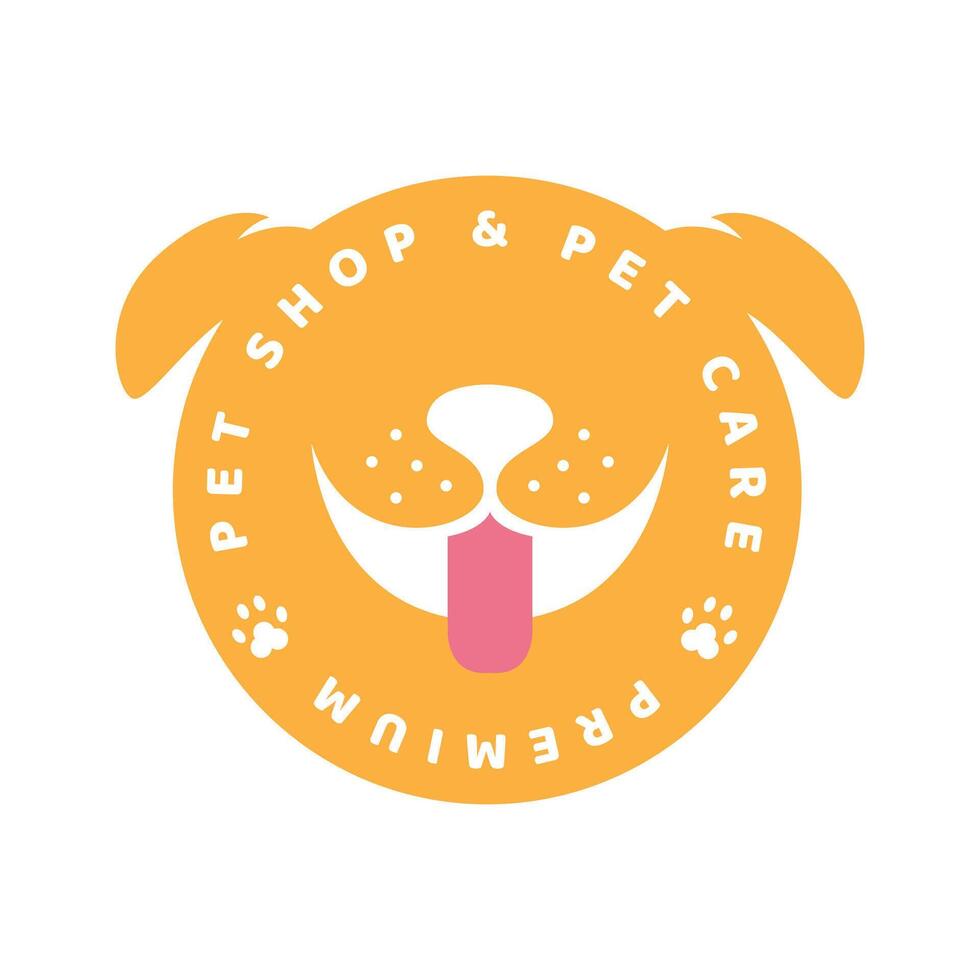 logo badge template for pet shop and care vector icon symbol illustration