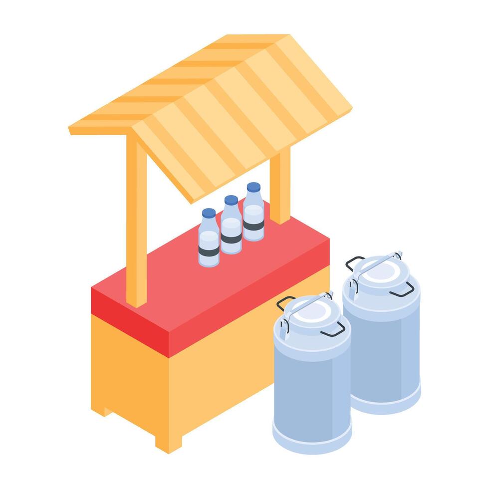 Store Counters Isometric Icon vector