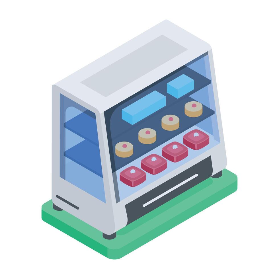 Products Racks Isometric Icon vector