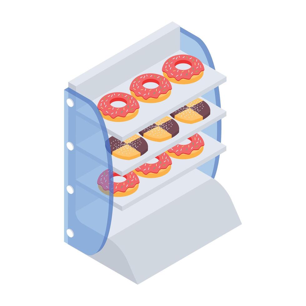 Products Racks Isometric Icon vector