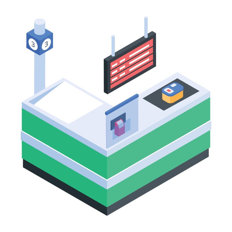 Products Racks Isometric Icon vector