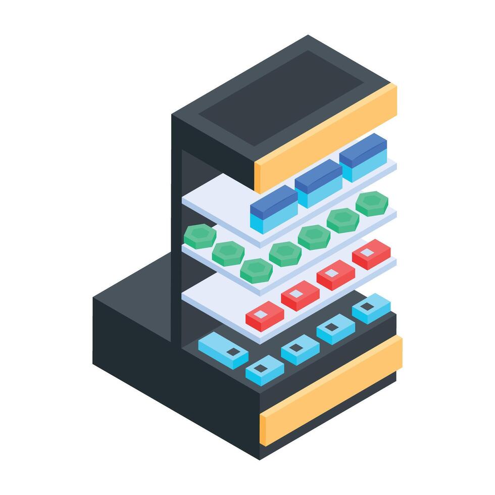 Store Counters Isometric Icon vector