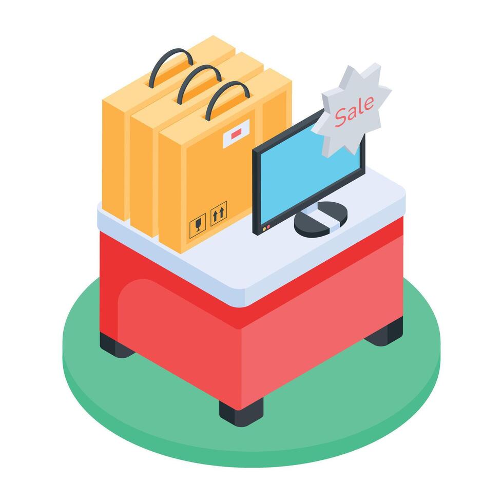Products Racks Isometric Icon vector