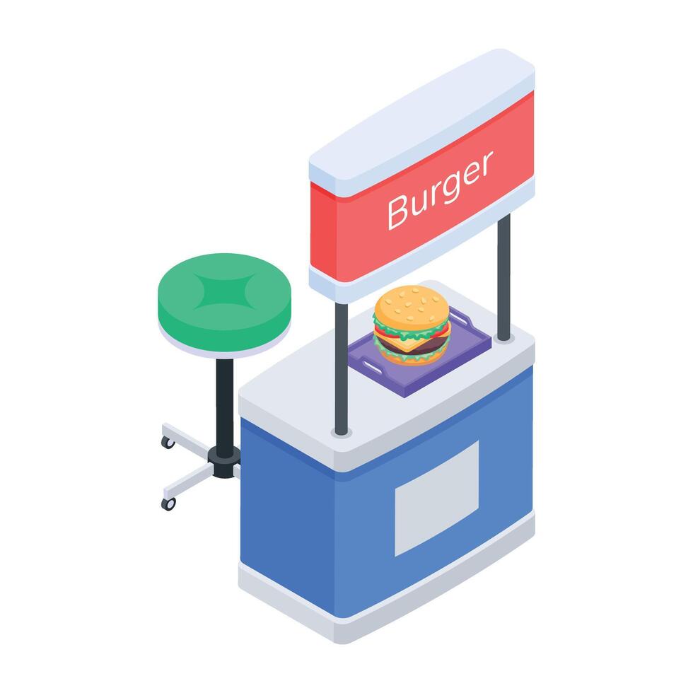 Store Counters Isometric Icon vector