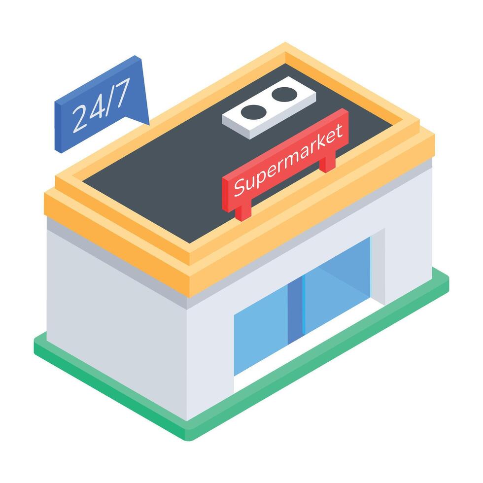 Store Counters Isometric Icon vector