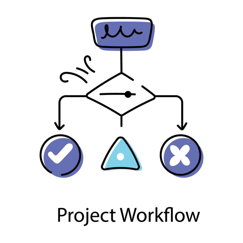 Creative Workflow Doodle Icon vector