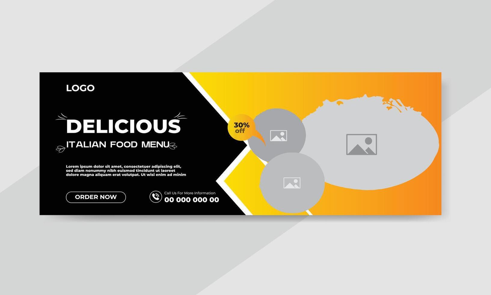 Food restaurant social media cover template vector