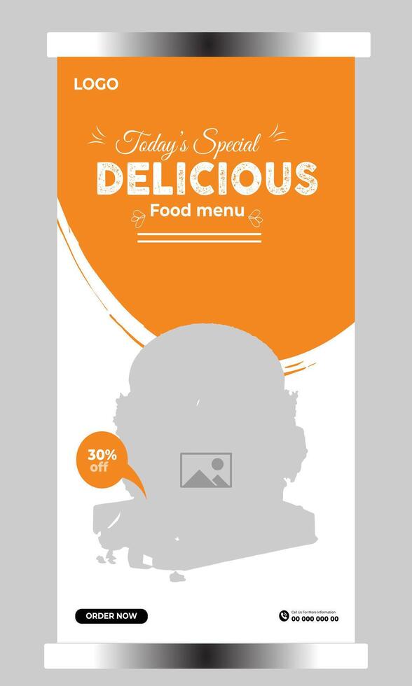 Food restaurant social media cover template vector