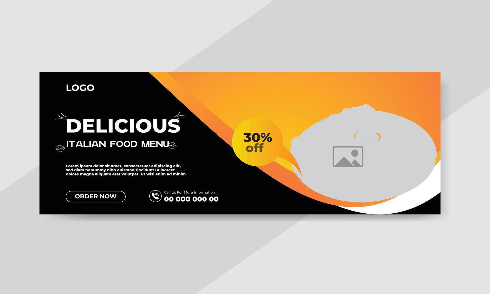 Food restaurant social media cover template vector