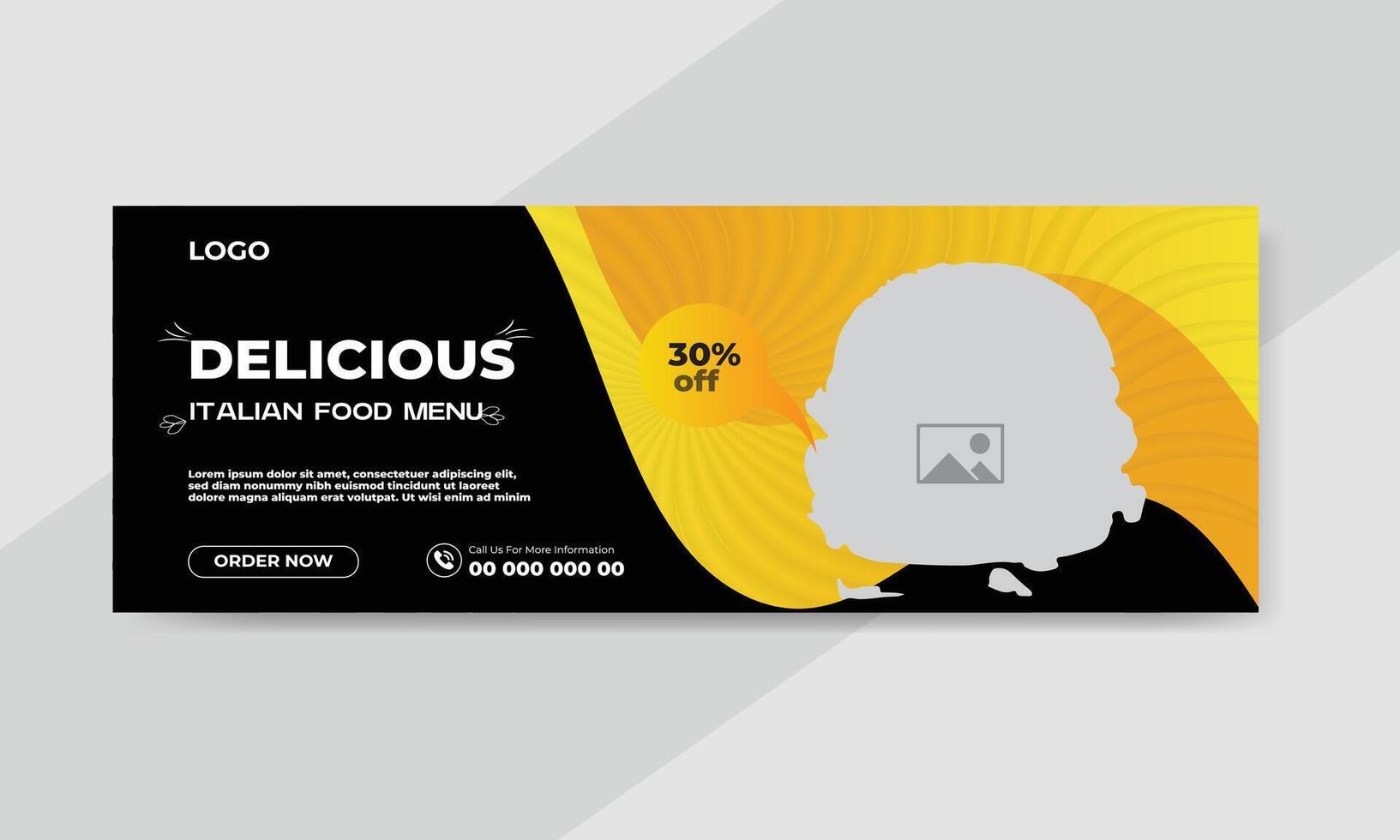 Food restaurant social media cover template vector